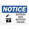 Signmission OSHA Notice, 5" Height, Battery Box Battery Inside Sign With Symbol, 7" X 5", Landscape OS-NS-D-57-L-10307 - alternate 1
